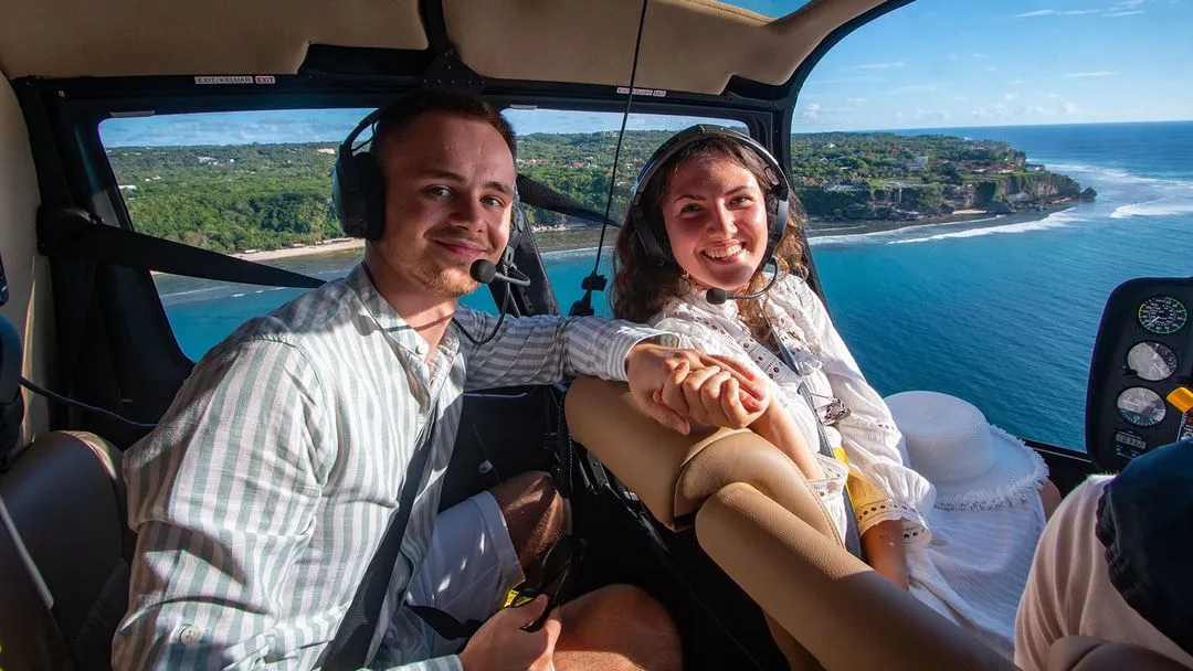 Helicopter tour above Bali coast